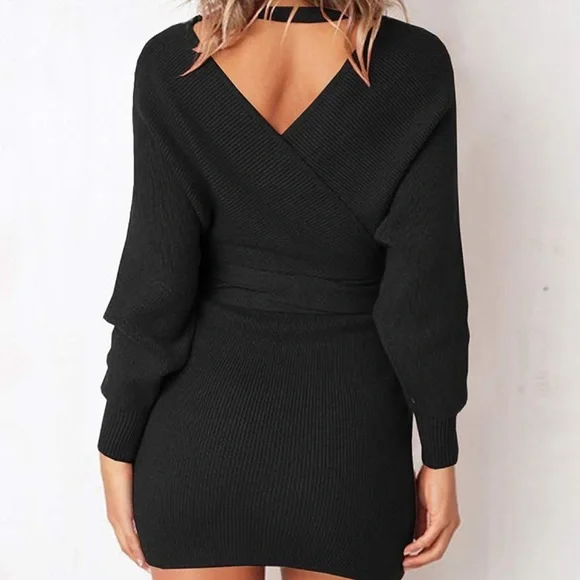 New Black Sweater Dress Size Medium - Picture 4 of 9